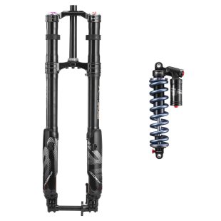 RFLOXA Hawk31 Max USD šakė juoda/auksinė su MAX CNC trigubu spaustuku ir RAB53RV amortizatoriumi
