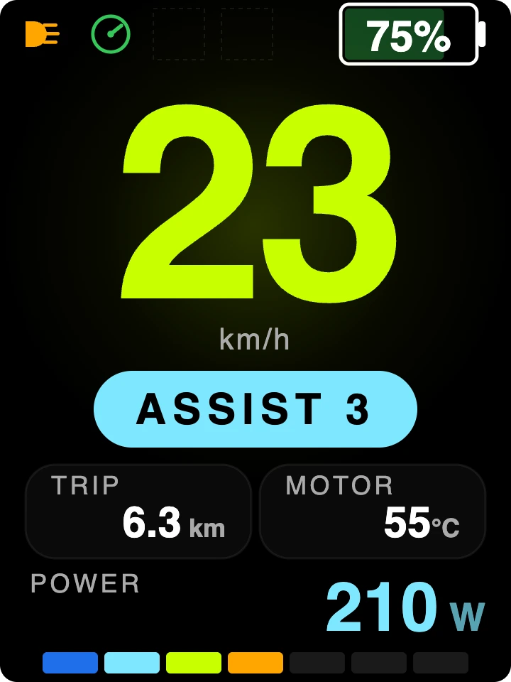 FabiRide Dash Pro dashboard style: Mode banner