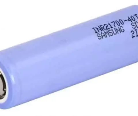 Samsung 40T 4000mAh 21700 ličio jonų celė su lygiu kontaktu, vaizdas iš šono