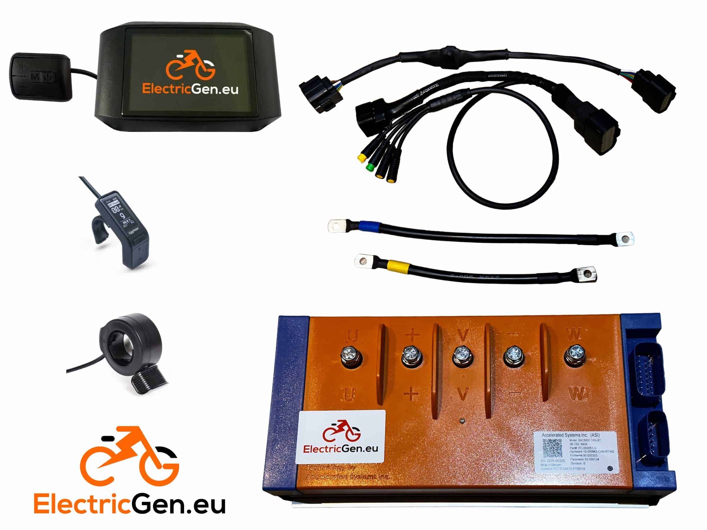 ASI BAC8000 controller upgrade kit for Talaria Sting with harness and display