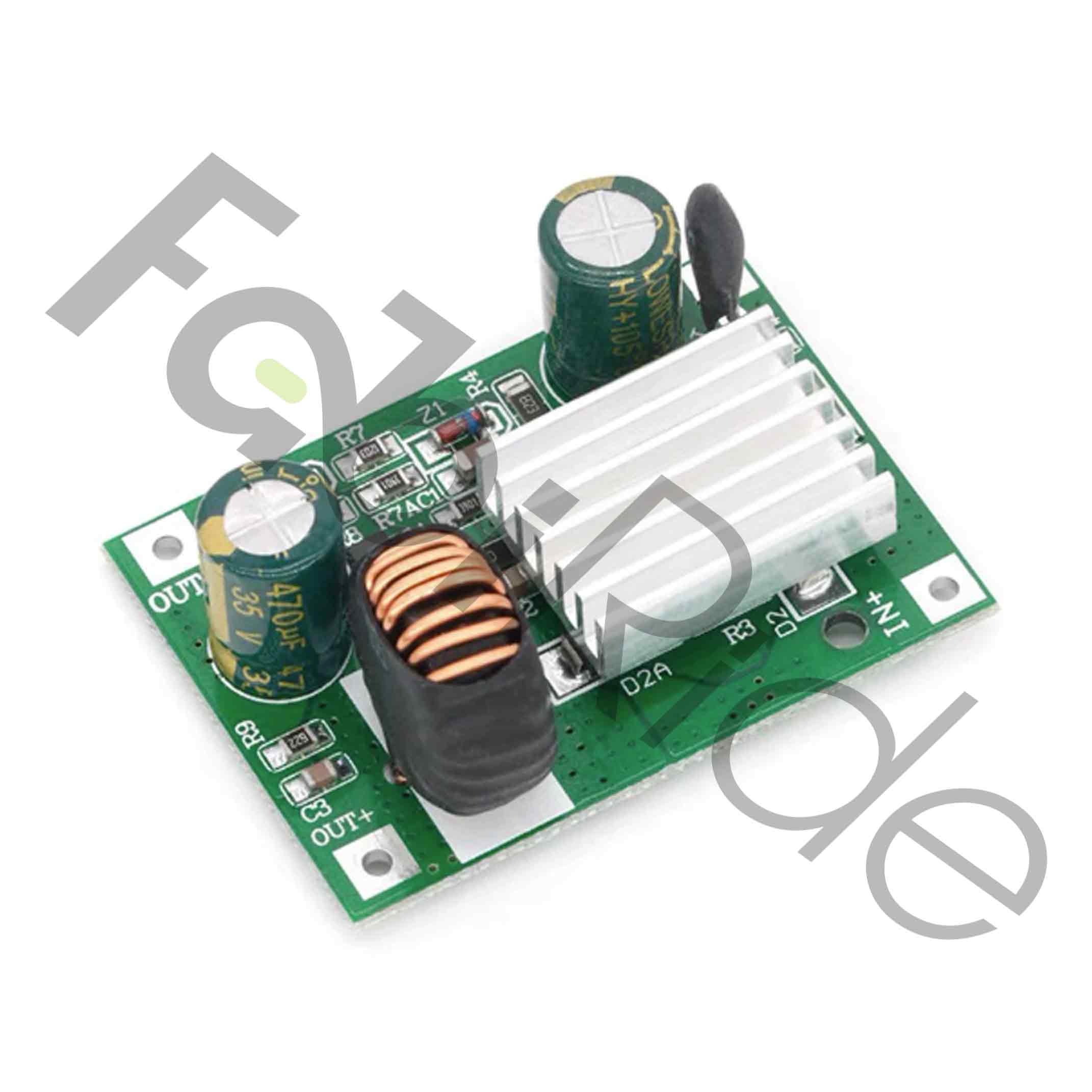 12V 3A voltage converter powering LED lights and horn on an electric motorcycle