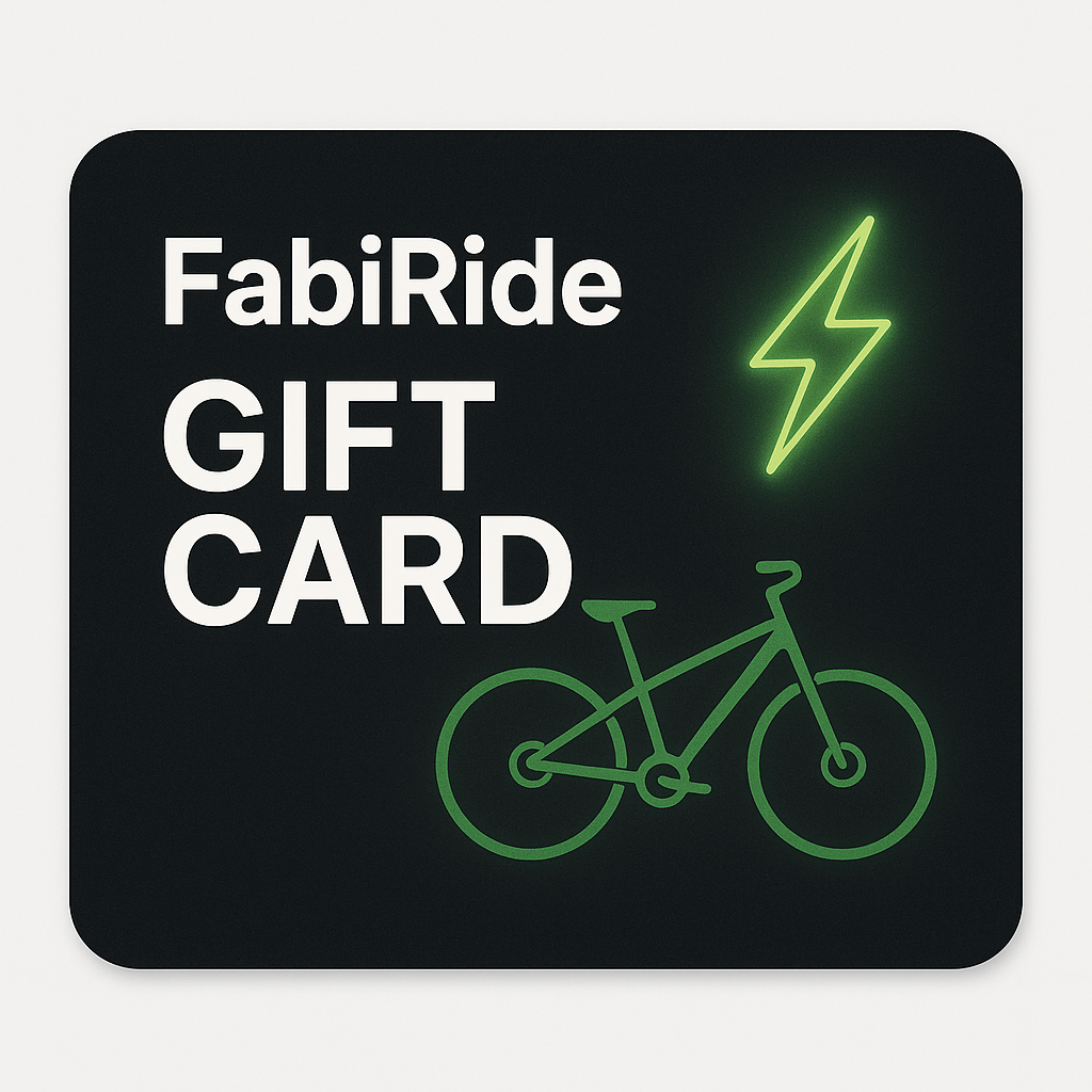 FabiRide gift voucher digital gift card for rentals, repairs and parts