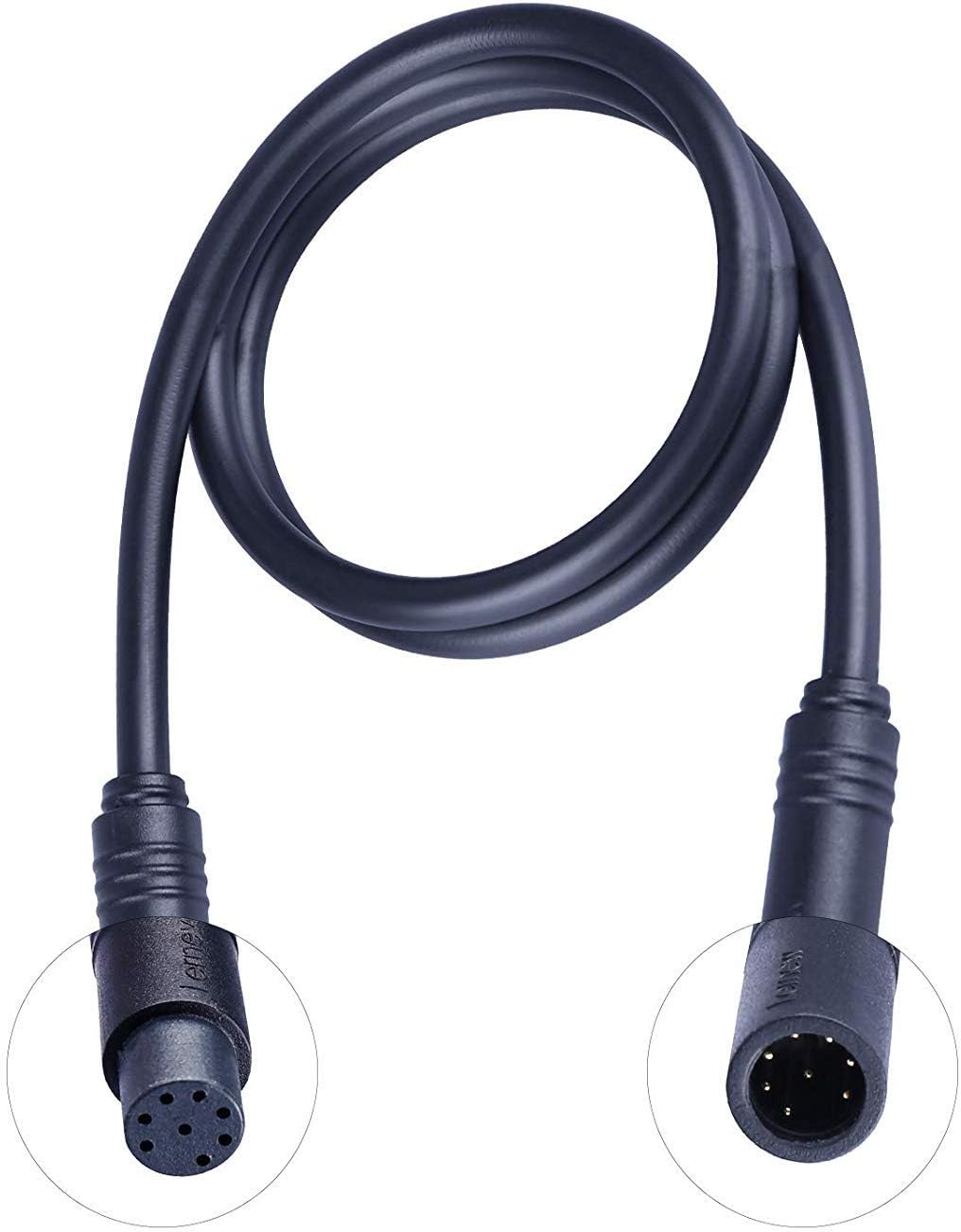 Higo 1T4 splitter cable connected to a Bafang e-bike wiring harness at the handlebar