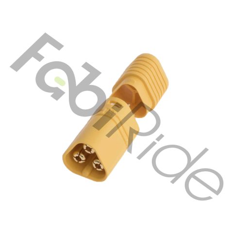 MT60 male connector with three bullet contacts in yellow nylon housing