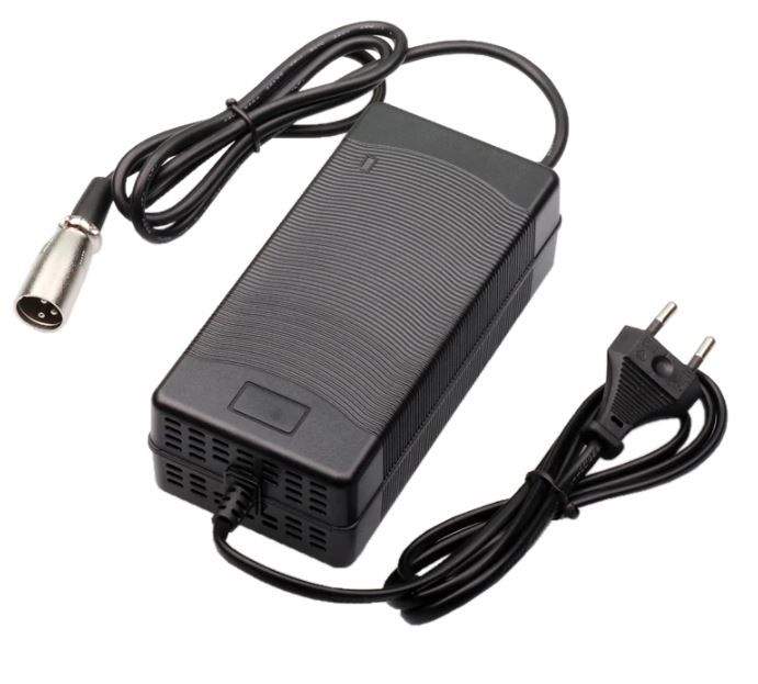 58.8V 3A charger LED showing red charging and green full status