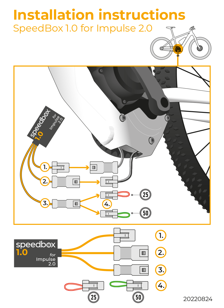 Plug-in installation of SpeedBox 1.0 into Impulse 2.0 wiring harness on a Kalkhoff e-bike