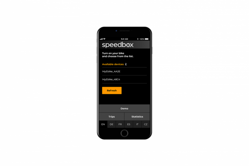 SpeedBox App showing speed limit settings for Bosch e-bike tuning