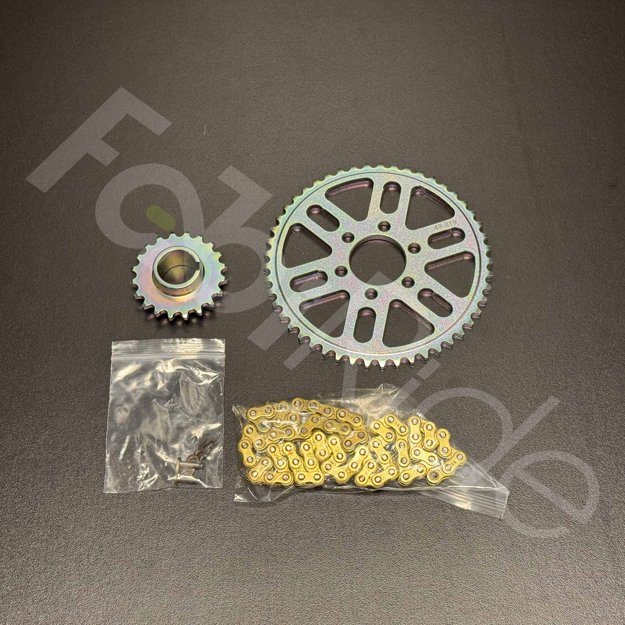 #219 chain supplied with the Sur-Ron Light Bee primary drive belt delete kit