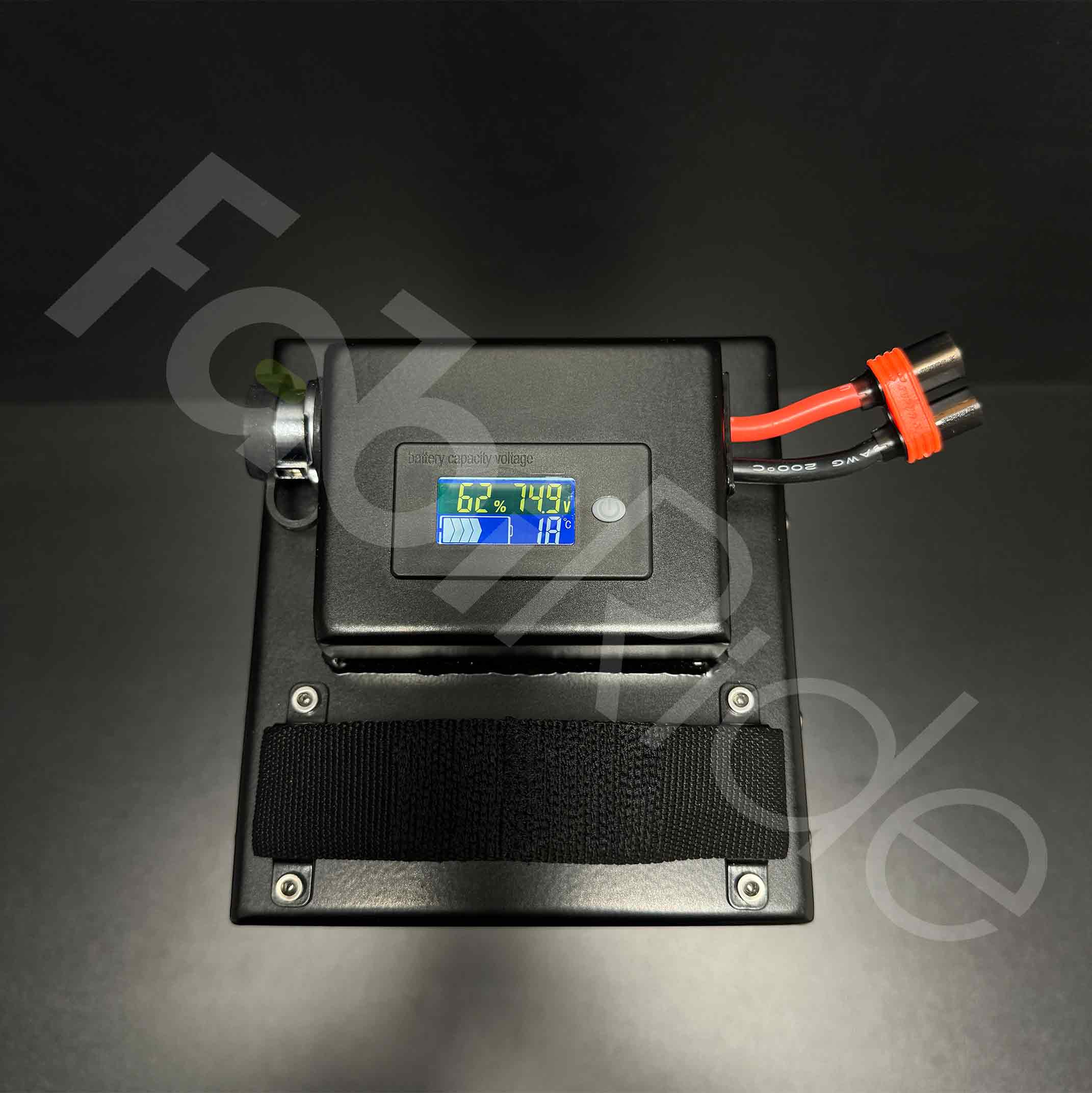 Rugged metal housing of the 72V 45Ah electric motorcycle battery