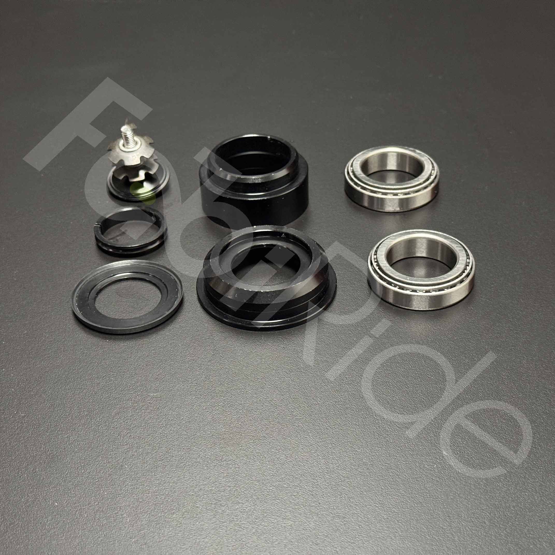 Sur-Ron Light Bee steering head bearing set installed without frame modifications