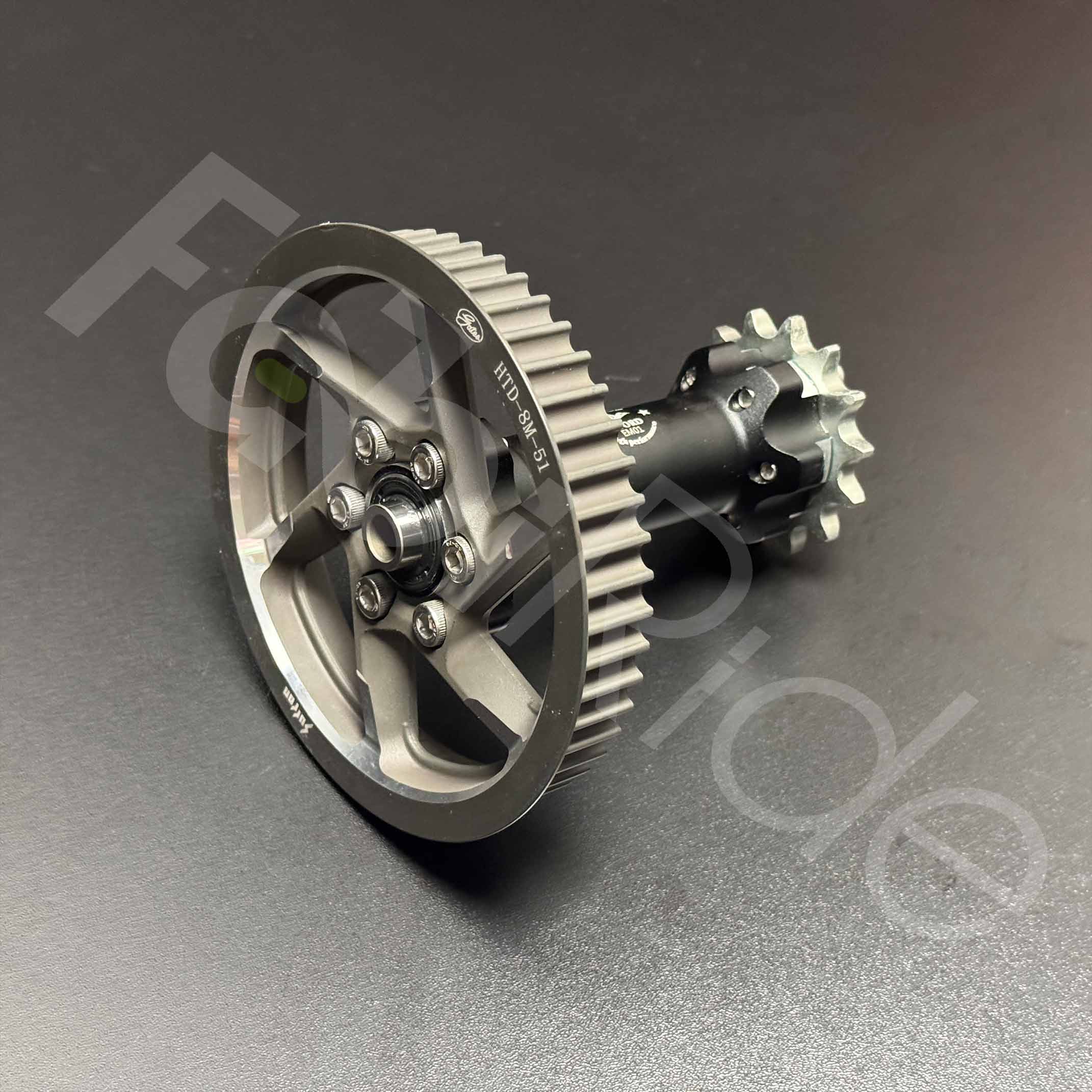 Sur-Ron Light Bee jackshaft kit with sprocket and toothed pulley included