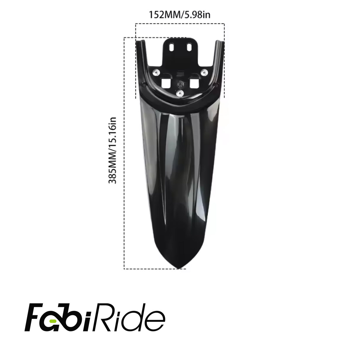 Extended rear mudguard fitted under the seat of a Talaria Sting
