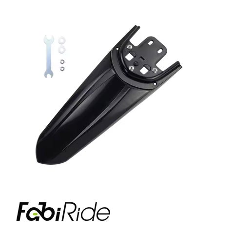 Talaria Sting rear fender in matte black polycarbonate, side view