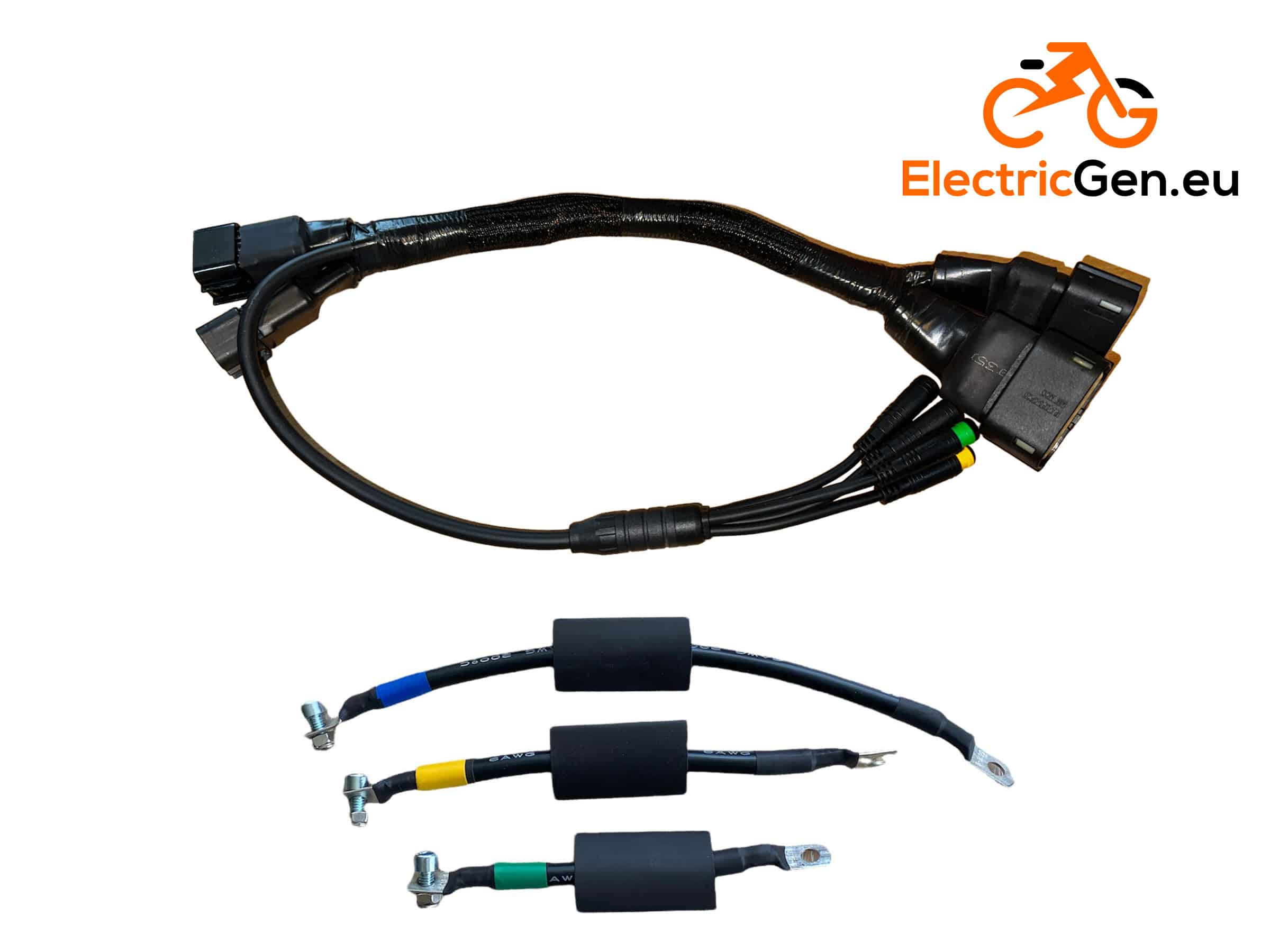 ASI BAC4000 FOC motor controller with mounting brackets and connecting wiring