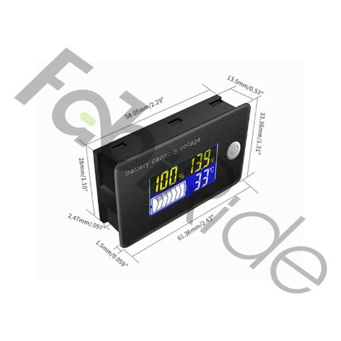 Digital voltmeter 10V-100V DC panel meter for e-bikes and electric scooters