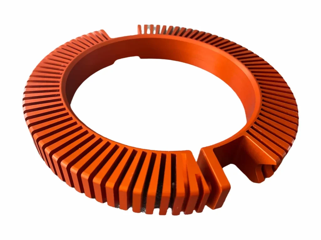 Aluminium motor radiator in orange for the INOKIM OX motor